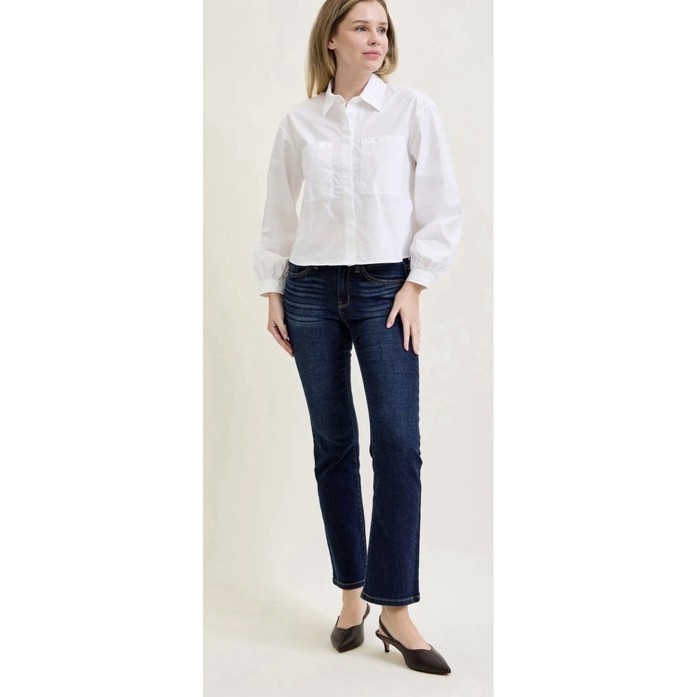 Judy Blue Daisy Whispered‎ Bootcut Dark Wash Jeans Womens Sz 30 Stretch